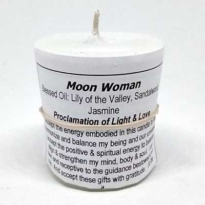 Moon Woman votive candle by Sacred Path Candles
