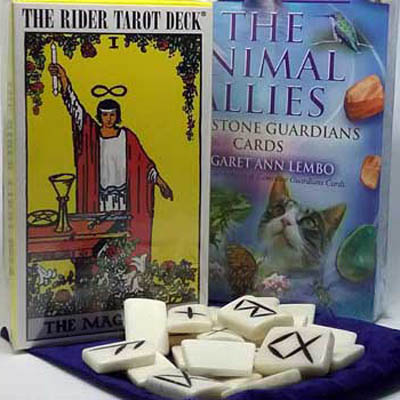 Seeds of Wellness carries a variety of tarot decks, oracle cards, and runes